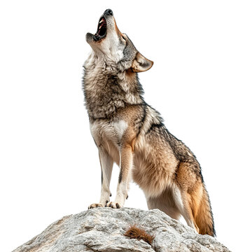 Lone Wolf Howling on Rocky Hill