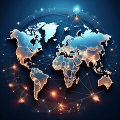 abstract background with world map