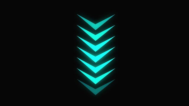 Animation of sweep arrow icon, upward and transparent with  swipe up pointing arrow icon. Up animated arrow black background 