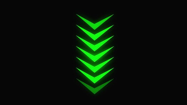 Animation of sweep arrow icon, upward and transparent with  swipe up pointing arrow icon. Up animated arrow black background 