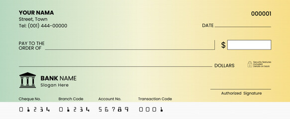 Professional Blank Check Template – Editable Bank Cheque Vector Design