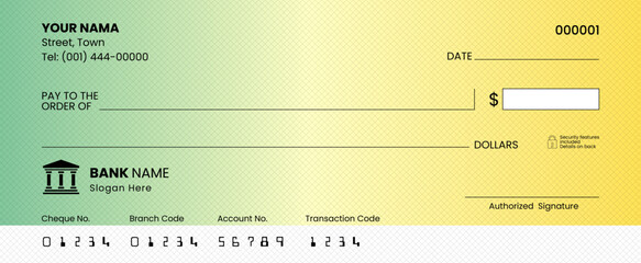 Professional Blank Check Template – Editable Bank Cheque Vector Design