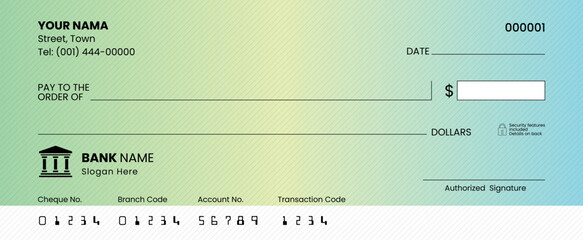 Professional Blank Check Template – Editable Bank Cheque Vector Design