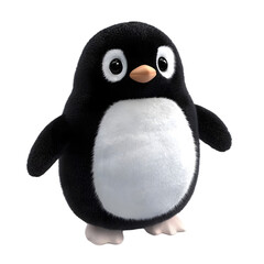 Fototapeta premium Cute cartoon penguin character standing cheerfully against a plain background, ideal for children's media