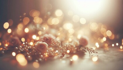 Golden Christmas bokeh lights blur for a bright holiday glow