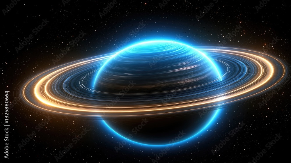 Aufkleber exploring the mysteries of saturn outer space digital artwork cosmic environment wide-angle view ast