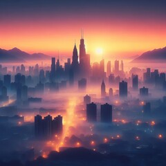 Before dawn the city is bathed in a soft ethereal glow the antic