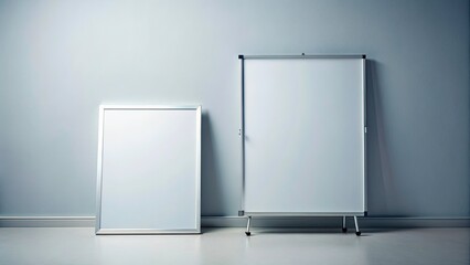 Whiteboard Brainstorming Session: Low-Angle Power Shot, High-Contrast Flat Lay Photography