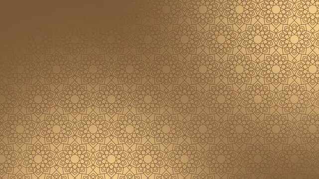 4K beautiful gold gradient arabic pattern animation (Loopable)