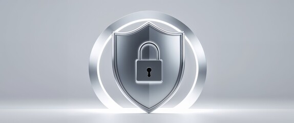 Digital security concept with shield and lock symbolizing online protection.