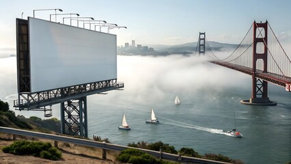 Blank Billboard Near Golden Gate Bridge