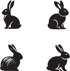 Rabbit Silhouette Collection - Various Poses