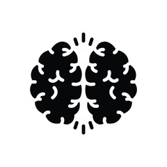 Black solid icon for brain
