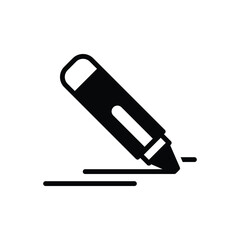 Black solid icon for crayon