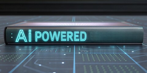 Obraz premium Large language models (LLM) leverage artificial intelligence for advanced computation. A sleek device displaying 