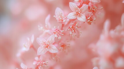 Naklejka premium Delicate heucherella flowers in full bloom, close-up botanical nature scene with soft petals and lush foliage