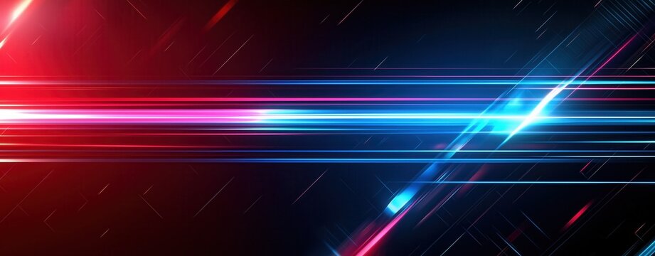 Futuristic Abstract Cyberpunk Background for Technology and Future-Themed Designs or Promotions, Inspiring Viewers to Imagine Cutting-Edge Technology and Infinite Possibilities. Red and Blue Light Bea