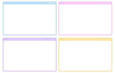 macOS風なPCウィンドウのインターフェイス フレーム  かわいいパステルカラー ベクター素材  1 (.Ai)