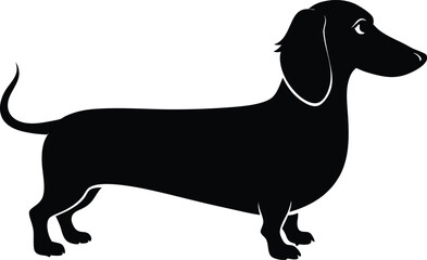 Dachshund dog silhouette vector