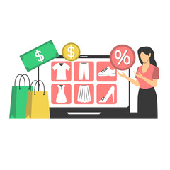 Online Shopping Illustration with Mobile Device