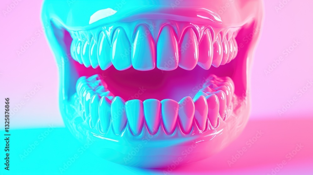Poster dynamic skull art display modern gallery digital art neon lighting angled view creative expression