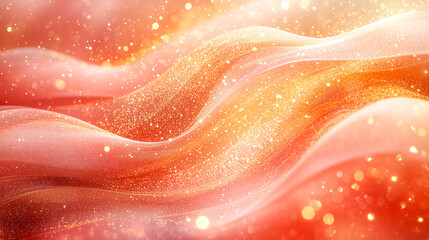 Delicate wavy abstract background with a sophisticated peach color palette and hints of gold foil.