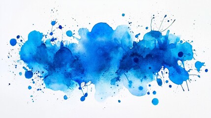 A stunning blue watercolor blob captivates the eye.