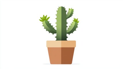 Obraz premium Illustration of a cactus in a terracotta pot