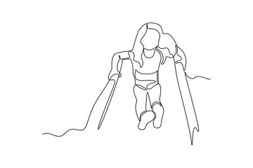 girls playing on the slide. Preschool children running, play games, catch up, have fun, learn nature, read book on walk. Summer activities outdoor. Flat vector illustration