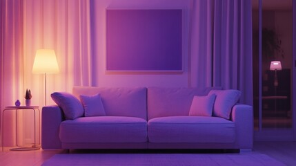 Stylish Living Room with Soft Ambient Lighting
