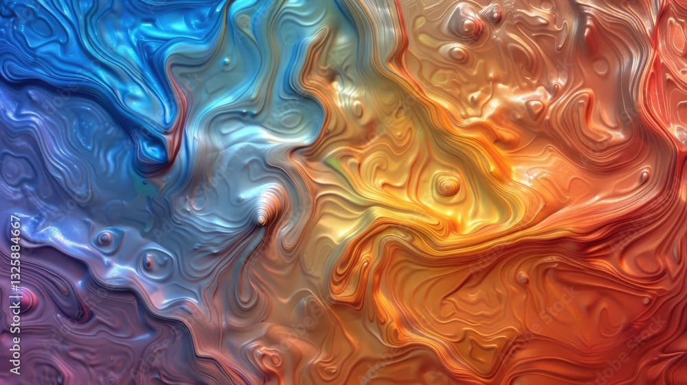 Poster fluid abstract art creation studio digital artwork colorful environment close-up view creative expre