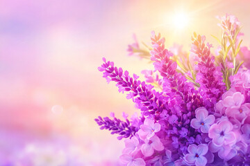 purple flowers in the morning, Wallpaper Style