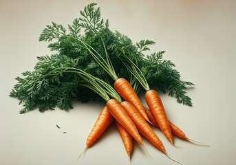Fresh carrots with vibrant green tops, perfect for healthy recipes