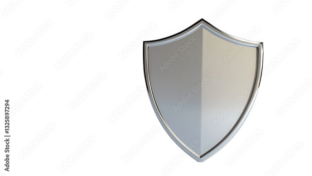 Aufkleber a sleek metallic shield stands against a plain background symbolizing protection and security its re