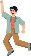 Man raise their hands with happiness and joy.