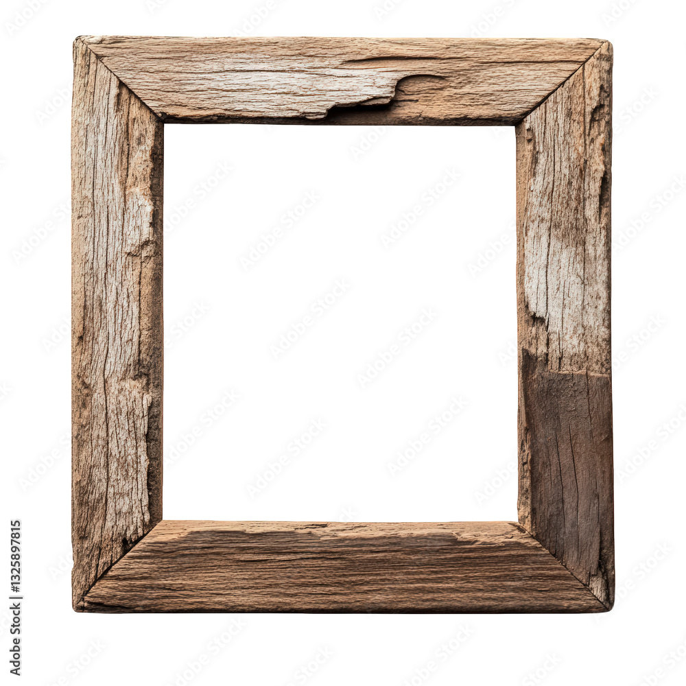 Poster a rustic wooden frame with a weathered appearance designed to hold and display a picture or artwork 
