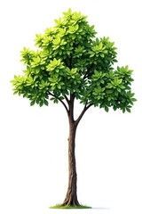 Obraz premium Single isolated tree branch on white background, branch, wood