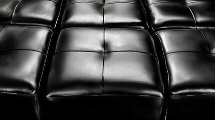 Stylish group of black leather chairs arranged in a contemporary setting for modern living