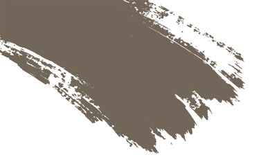 Fototapeta premium Abstract Brown Paint Brush Stroke on White Isolated Horizontal Background