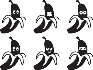 Obraz premium Banana icon silhouette