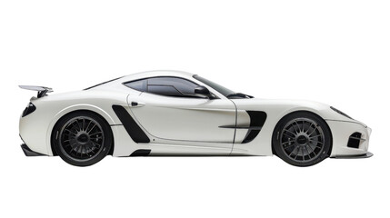 Fototapeta premium White sportscar isolated on transparent background with clipping path