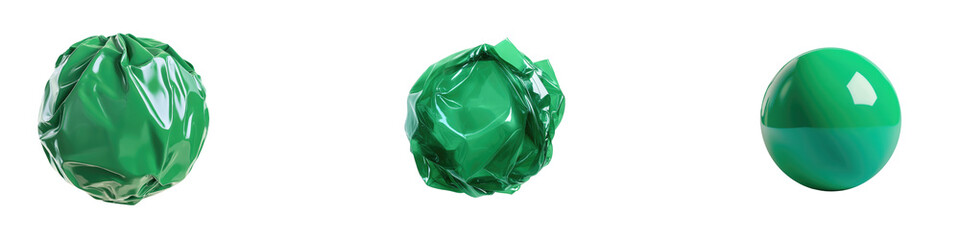 Perspective on vast green plastic isolated on transparent background, PNG, Set of