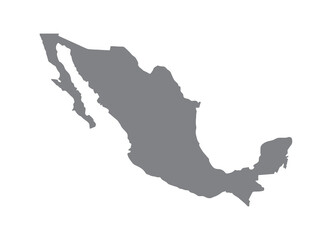 Mexico map grey flat design