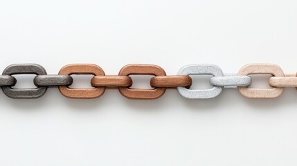 Obraz premium Stylish modern chain links in various colors and textures