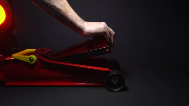 tuned new parts jack with stands red for lifting and repairing sports cars drift rally drag racing