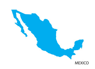 Obraz premium Mexico map blue flat design
