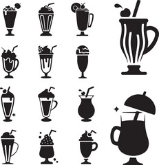 Milkshake icon silhouette