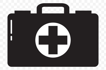 First Aid Icon Flat simple outline set. Black icon of a medical cross. EPS 10.