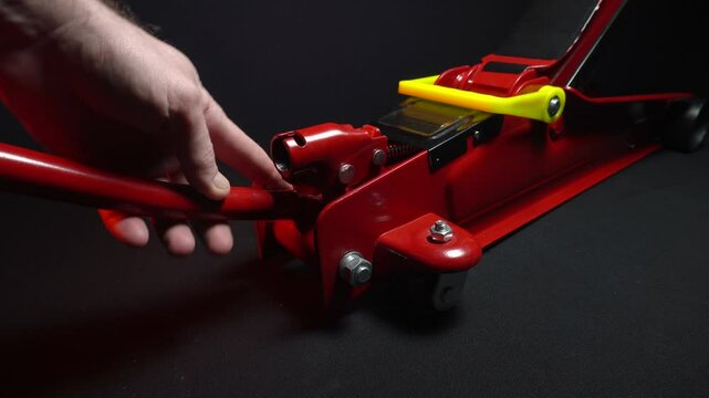 tuned new parts jack with stands red for lifting and repairing sports cars drift rally drag racing