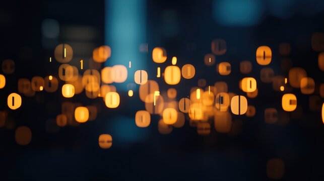 Abstract representation of binary data in a digital landscape